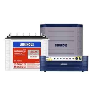 Luminous Hercules 1600 1500VA 12V Square Wave Inverter & Red Charge RC25000 200Ah Tall Tubular Battery Combo with Trolley