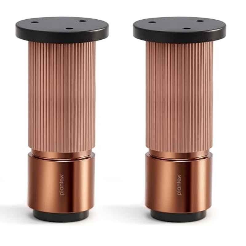 Plantex 4 inch Aluminium Rose Gold Sofa Legs with Rubber Grip, DTS-77 (Pack of 2)