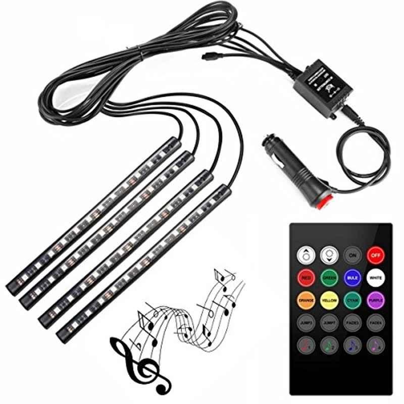 Kozdiko 48 LED 12V Multicolor Music Controlled Car Interior Atmosphere Strip Light Kit with Sound Active Function for Audi A3 Cabriolet