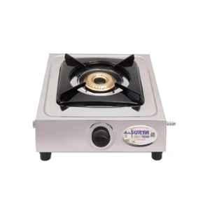 Suryaviva Neo 1 Burner Stainless Steel Silver Manual Ignition Gas Stove, SVSS01