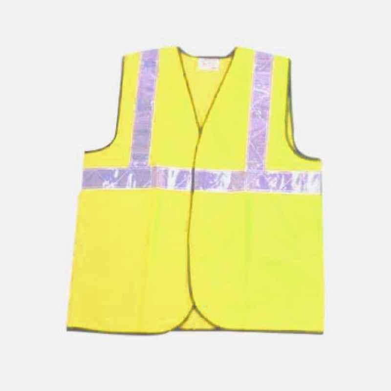 Novasafe Yellow Safety Jacket, Front Opening SL, One Inch Tape (Pack of 5)