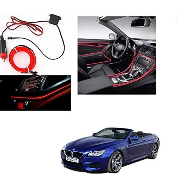 Kozdiko 12V Red Car Interior Decor Neon Strip Light for BMW 6 Series