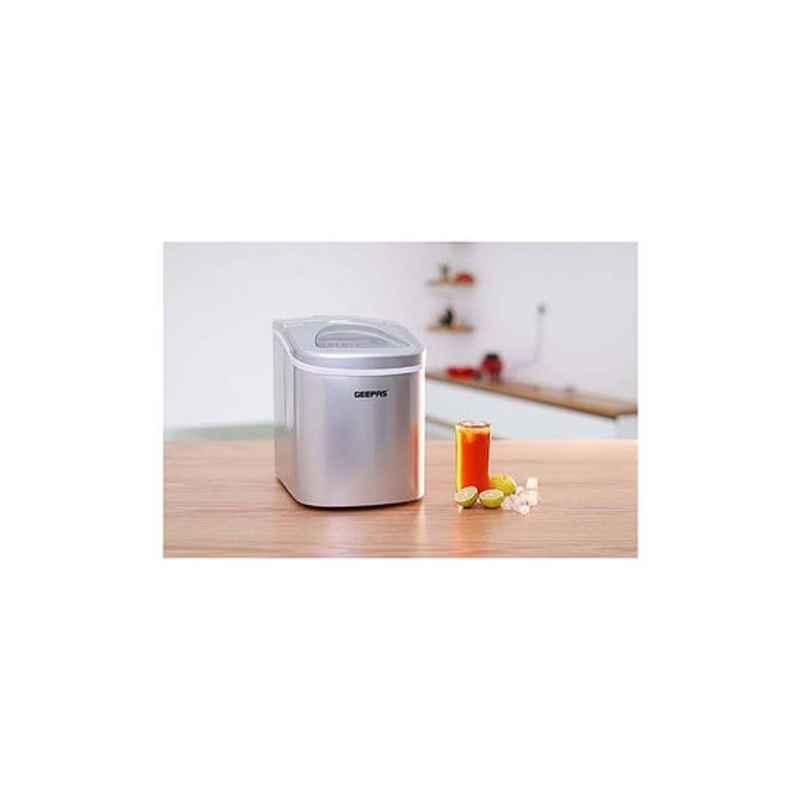 Geepas 2.2L 100W Silver Portable Instant Ice Maker, GIM63015UK