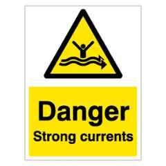 SUNSIGNS 400x600mm Vinyl & Acrylic Sandwich Danger Strong Currents Signage, SN0031VNLM1HPIDAP