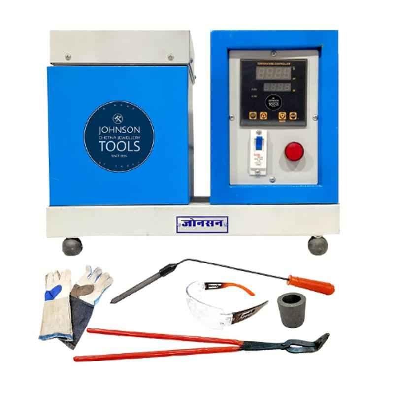 Johnson Tools 500g 900W Blue Single Phase Small Melting Furnace for Gold & Silver Work, MF-0.5K