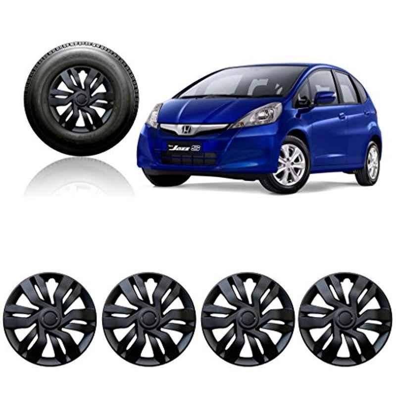 Auto Pearl 4 Pcs 15 inch Black Car Wheel Press Fitting Wheel Cover Set for Honda Jazz