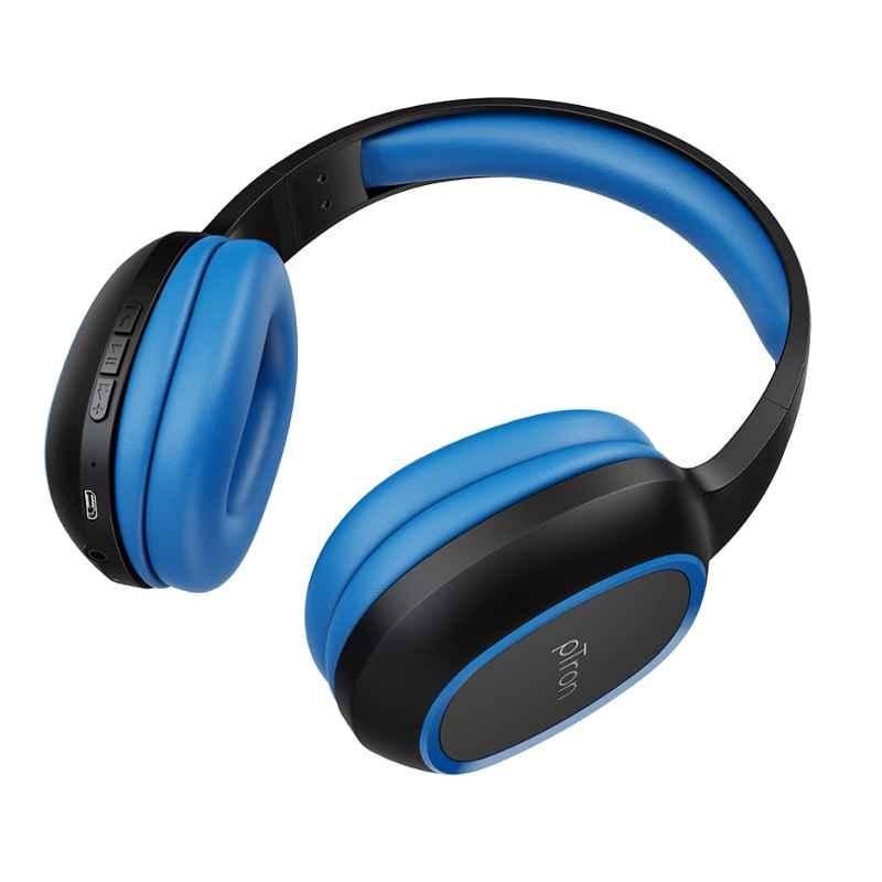 pTron Studio Blue Over-Ear Bluetooth Wireless Headphones with Mic, Hi-Fi Sound & Deep Bass
