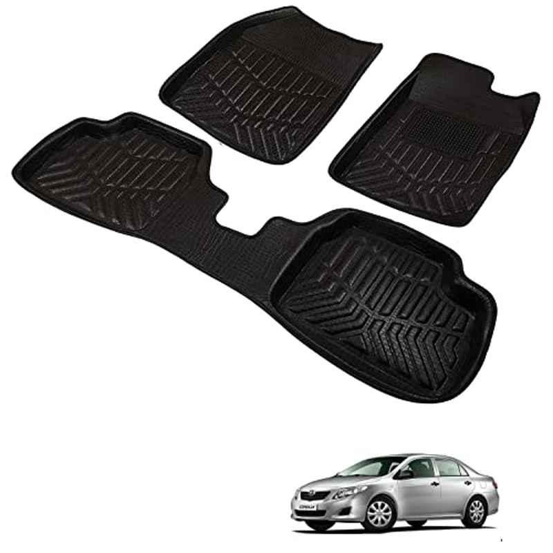 Kozdiko 3D Black Car Foot Mat Set for Toyota Old Corolla, dshbdhb90