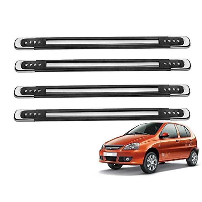 Kozdiko 4 Pcs Designer Black Bumper Protector Set for Tata Indica, Koz-38323