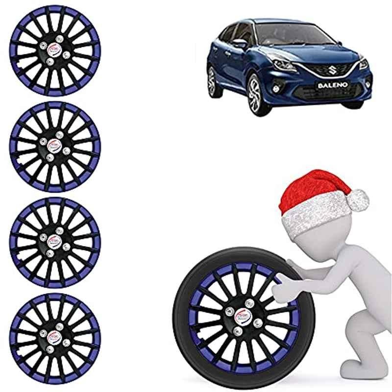 Auto Pearl 4 Pcs 15 inch ABS Black & Blue Car Wheel Cover Set for Maruti Suzuki Baleno 2020