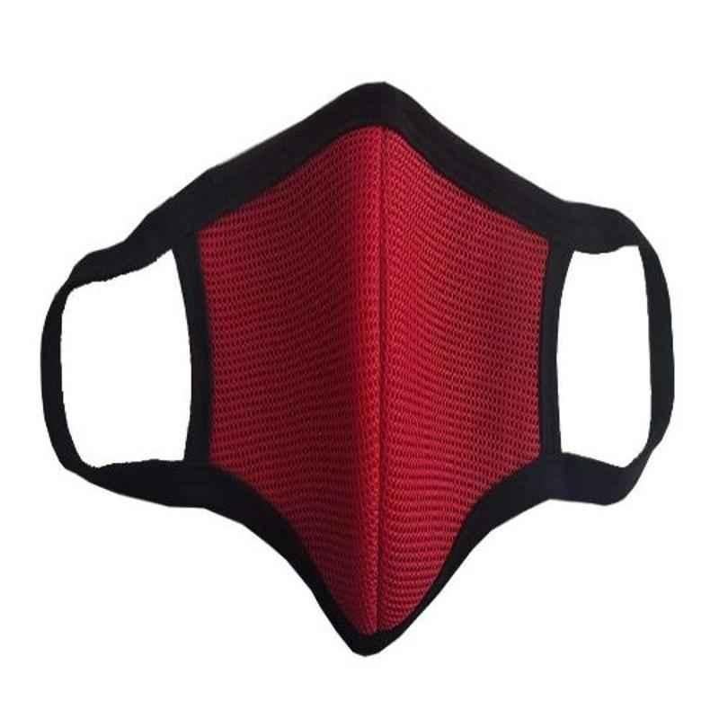 APS Cotton Reusable, Washable & Anti Pollution Red Face Mask, FM-06 (Pack of 25)