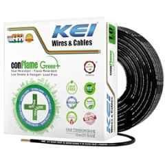 KEI 1 Sqmm 90m 1 Core Conflame Green Plus FRLSH Cooper Black House Wire for Domestic & Industrial Electrical Wiring