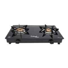 Sigri-Wala Orchid 2 Burner Toughened Glass Black Automatic Gas Stove