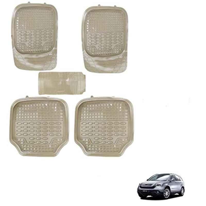 Kozdiko 5 Pcs 4G Beige Rubber & PVC Heavy Car Foot Mat Set for Honda CR-V, koz_81090
