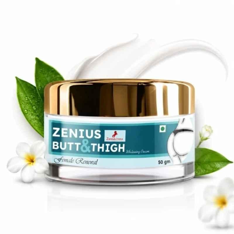 Zenius India 50g Butt & Thigh Cream with Salicylic Acid, Glycerine, Centella Asiatica, Aloe Vera, Green Tea & Olive Oil for Dark Spots & Uneven Skin Tone