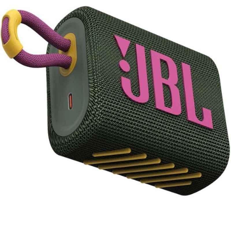 JBL GO 3 Green Bluetooth Portable Waterproof Speaker