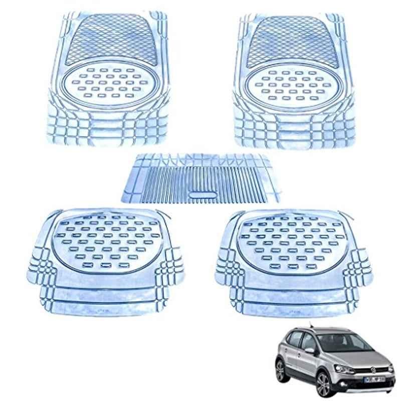 Kozdiko 5 Pcs 6605 PVC & Rubber Clear Car Foot Mat Set for Maruti S Cross