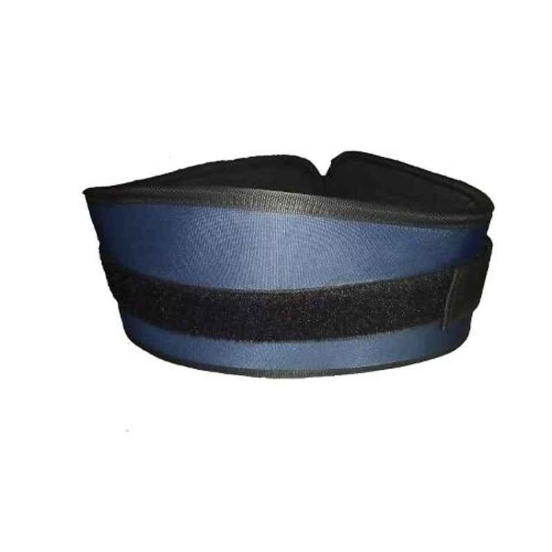 Arnav 6 inch Light Blue & Black Weight Lifting Belt with Waist, Back & Abdomen Support, Size: S