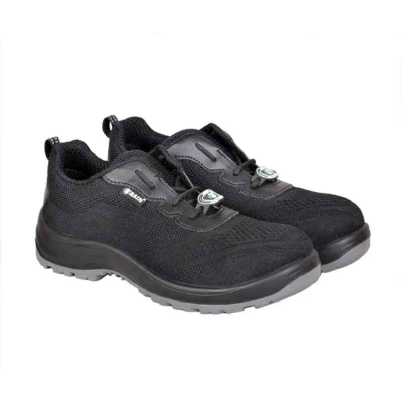 Zain Safety S1-SR Runner Fit Knit Composite Toe Black Safety Shoes, Size: 5