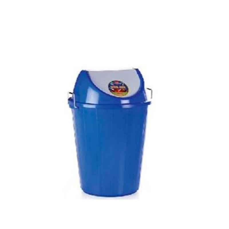 Aristo 60L Plastic Blue Cylindrical Plastic Garbage Waste Dustbin with Swing Lid
