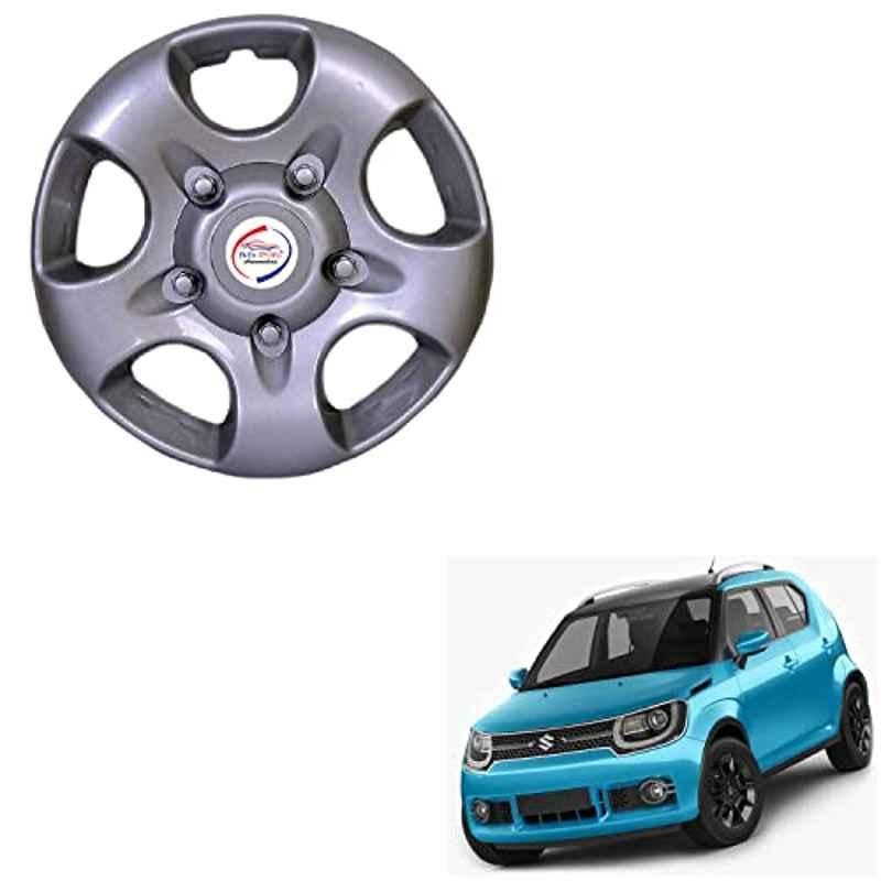Auto Pearl 4 Pcs 15 inch ABS Silver SC27 Hubcap Wheel Cover Set with Retention Ring for Maruti Suzuki Ignis 2017-2019