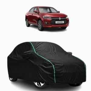 Aarex Auto Polyester Black 100% Waterproof Car Cover with Mirror Pocket, Triple Stitched Elastic, Anti Dust, Heat Resistant & UV Proof for Maruti Suzuki Dzire All Models (2012-2025), DZ-Black
