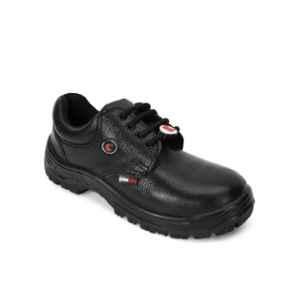 Komisafe Knight Real Leather Black Metal Toe Safety Shoes, Size: 11