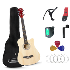 Techno 38 inch Mahogany Natural Right Hand Orientation Semi-Acoustic Guitar, RJ-038IN-RD