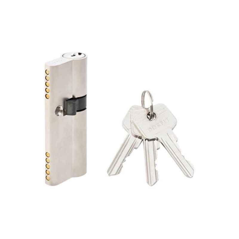 Dorfit Silver Unequal Double Cylinder Door Lock with Key, 30-50EDK _SN