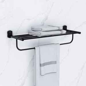 Plantex 304 Grade Stainless Steel 24 inch Towel Rack/Towel Stand/Towel Bar/Towel Hanger for Bathroom/Bathroom Accessories Parv (Black)