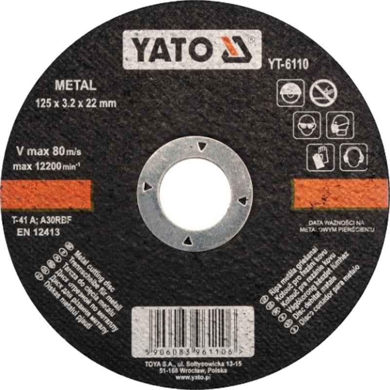 Yato 125x3.2x22mm Metal Cutting Disc, YT-6110