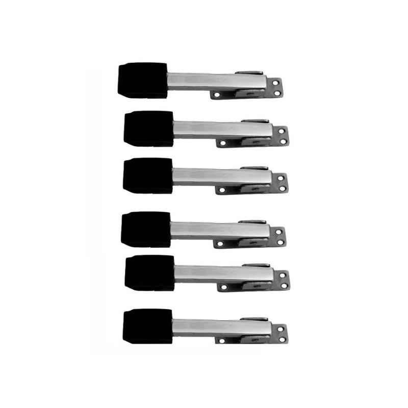 Smart Shophar 5 inch Stainless Steel Silver Akom Door Stopper, SHA40ST-AKOM-SL05-P6 (Pack of 6)