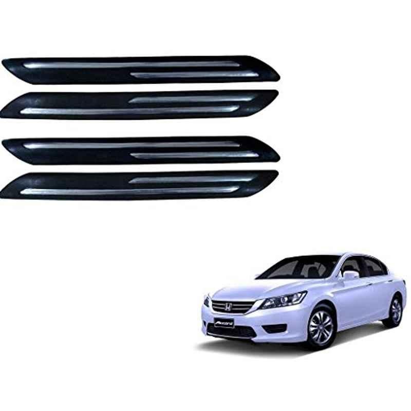 Kozdiko 4 Pcs PVC Black Double Chrome Finish Car Bumper Protector Set for Honda Accord