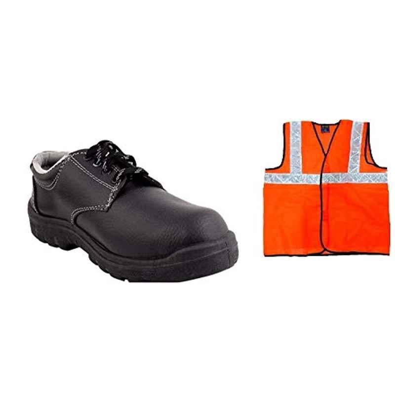 Krost Industrial Steel Toe Pac Moulded Work Safety Shoes With Jacket, Black
