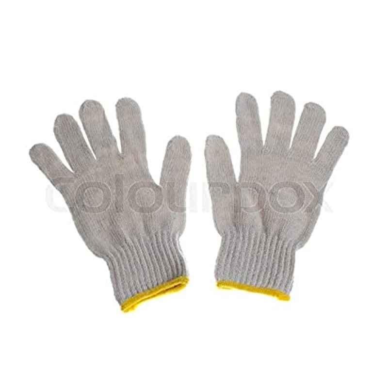 Generic Cotton White Protective Gloves, Size: Free