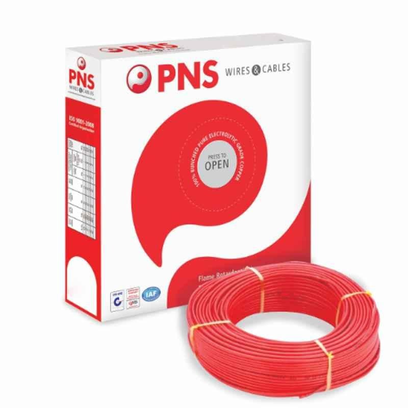 PNS 0.75 Sqmm FR PVC Red Insulated House Wire Cable, PNS-075-RD, Length: 90 m