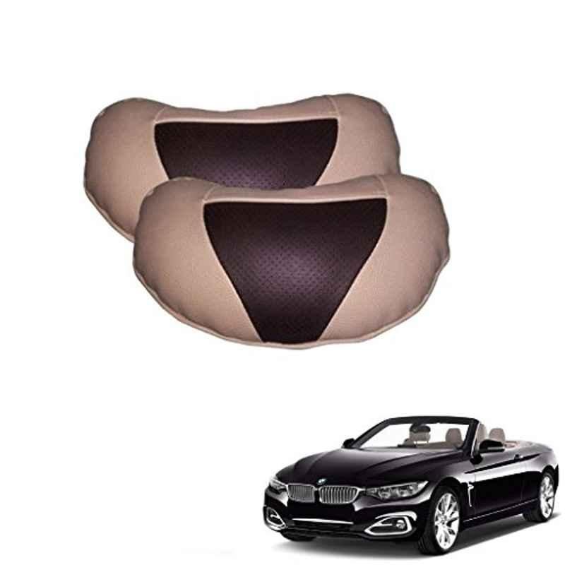 Kozdiko 2 Pcs Brown & Beige Neck Rest Set for BMW 4 Series