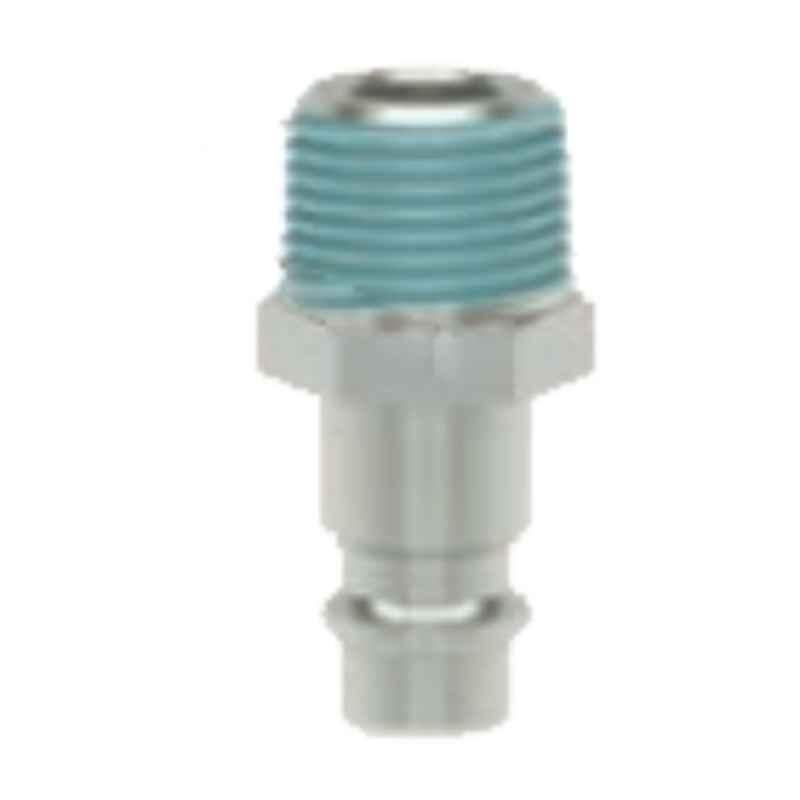 Ludecke ESI12NARS R 1/2 Single Shut-off Tapered Male Threaded Quick Connect Coupling with Plug