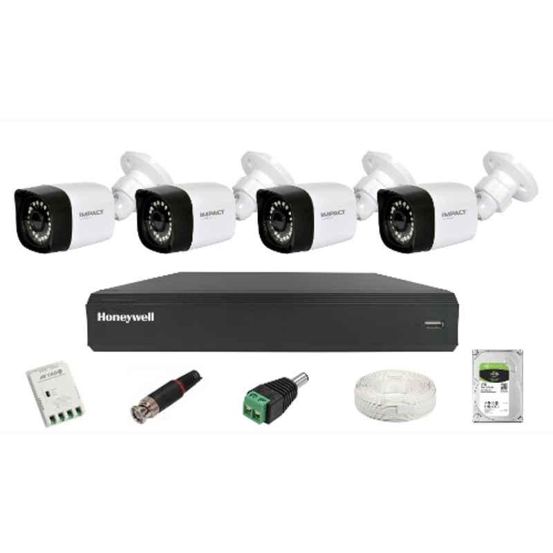 Impact by Honeywell 2MP CCTV Kit with 4 Bullet with 4CH AHD DVR, 1TB Hard Disk & All Accessories, I-MKIT4CH-3