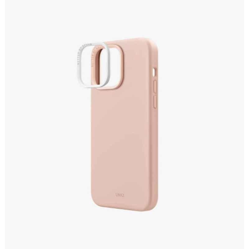Uniq Hybrid Lino Silicone Blush Pink Case for iPhone 14 Pro Max