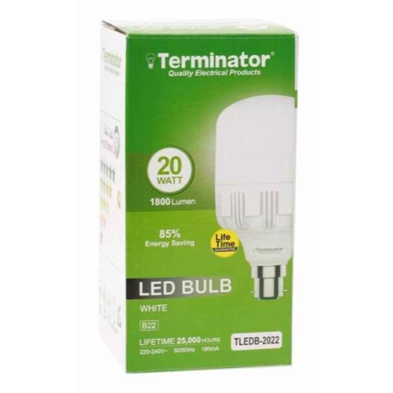 Terminator 20W 220-240V B22 6500K White LED Bulb, TLEBD-2022