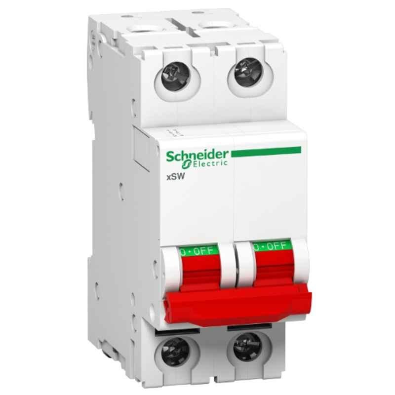Schneider Electric Acti9 xSW 63A Double Pole Isolator, A9S2P063