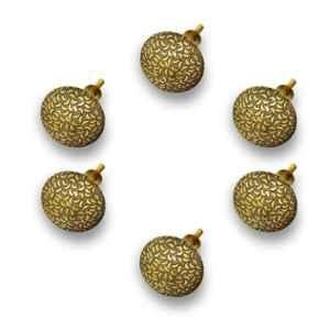 Mix & Match 40mm Brass Vine Handcrafted Round Cabinet Knob with Antique Brass Finish (Pack of 6)
