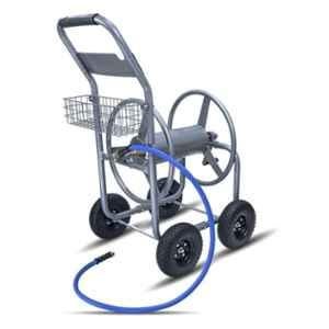 Zephyr 16mm 120m Steel Silver Water Hose Reel Cart with Hose, ZRC16120