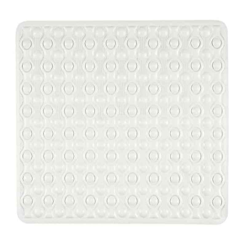 Wenko 54x52cm Ceramic Rubber White Shower Mat, 23132100