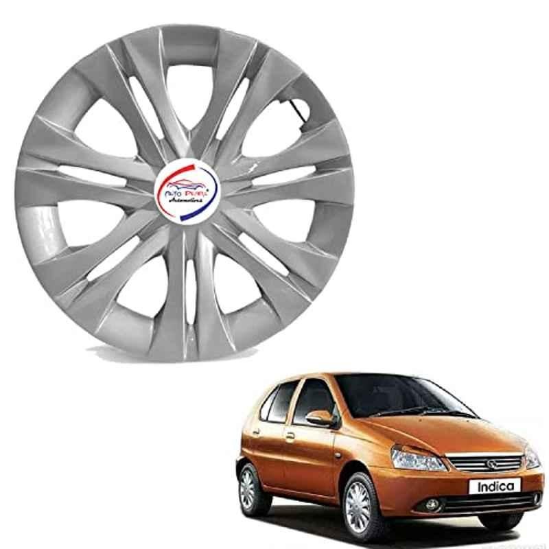 Auto Pearl 4 Pcs 13 inch ABS Silver INVO 28 Hubcap Wheel Cover Set with Retention Ring for Maruti Suzuki Indica