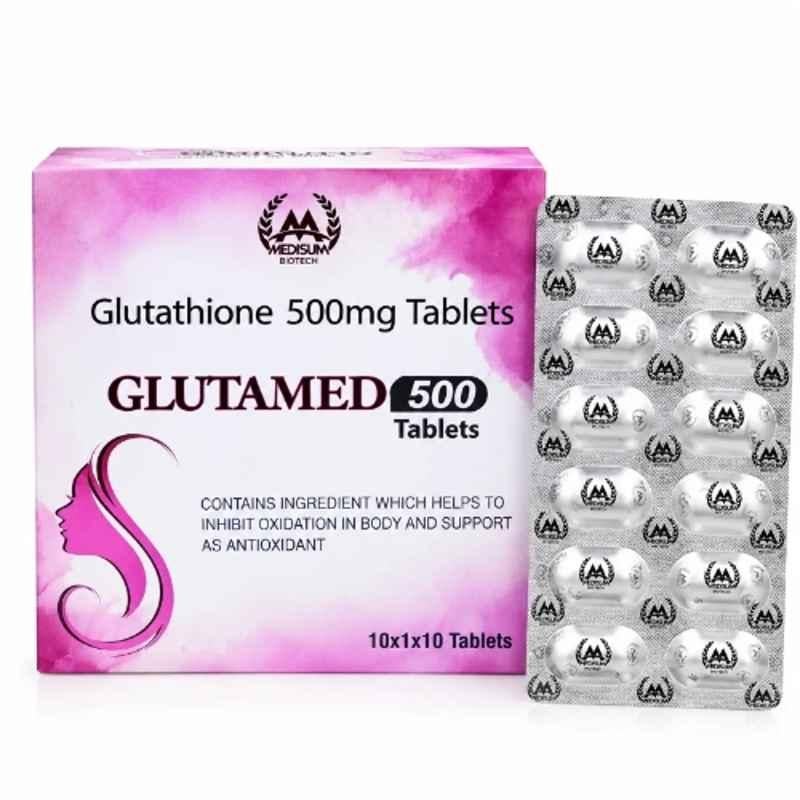 Medisum Biotech 100 Pcs 500mg Glutamed 500 Tablet for Boosts Immunity & Supports Liver Health
