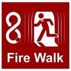 Color World Express Vinyl Self Adhesive Fire Walk Warning Signage Sticker