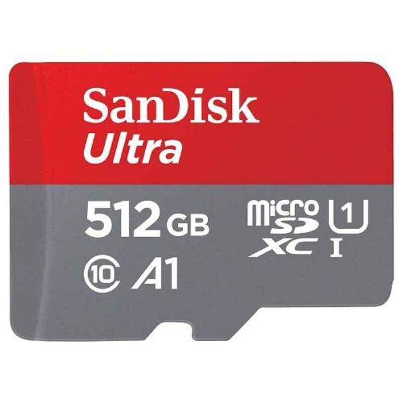 SanDisk 512GB Ultra MicroSDXC UHS-I Memory Card with Adapter, SDSQUAR-512G-GN6MA