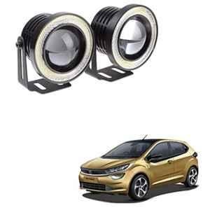 Kozdiko 2 Pcs 3.5 inch 15W High Power LED Projector COB Fog Light Set with White Angel Eye Ring for Tata Altroz